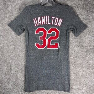 Womens Texas Rangers Hamilton 32 Gray V‎ Neck T Shirt Size Small MLB Players